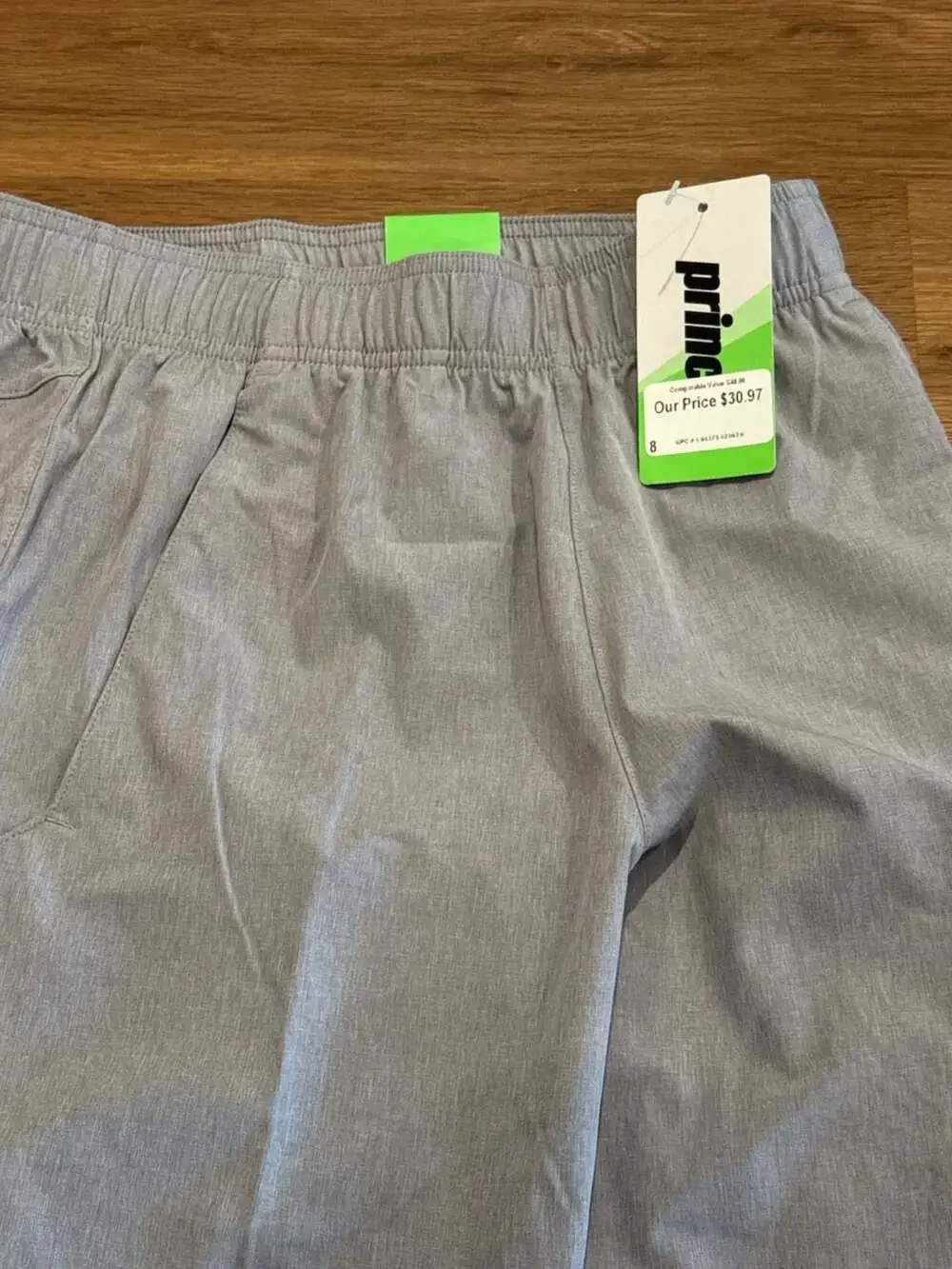 Prince Match 9-inch Inseam Men's Woven Athletic Shorts, Heather Gray